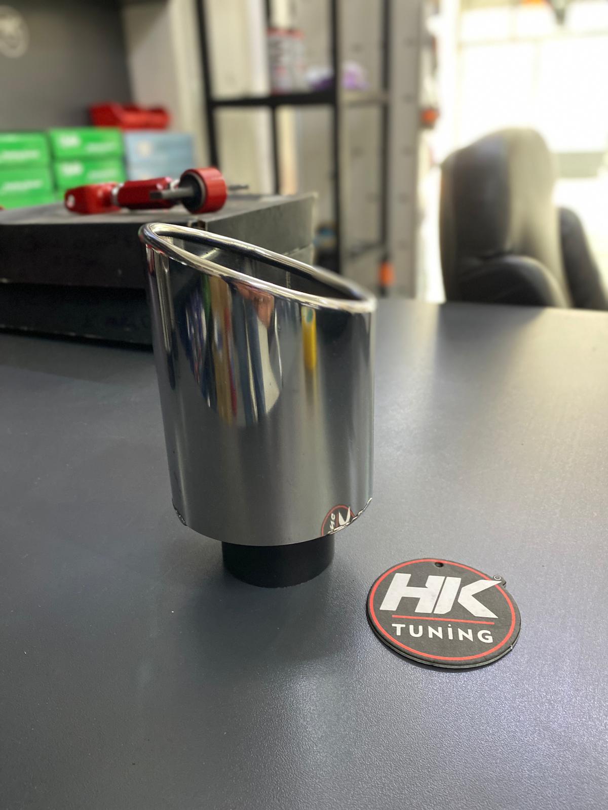 PASLANMAZ YUVARLAK EĞİK AĞIZ TEK ÇIKIŞ 90MM EGZOZ UCU 