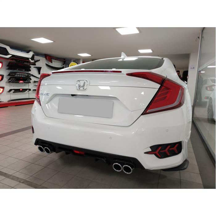 HONDA CİVİC FC5 DİFÜZÖR BLACK 4 EGZOZLU (PİANO BLACK)