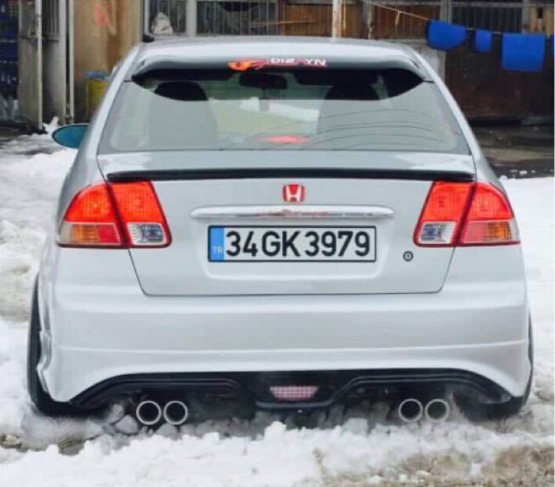 HONDA Vtec 2 Cam Üstü Spoiler Plastik