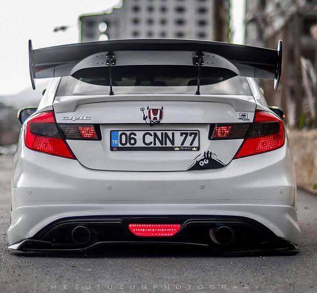 Honda Civic 2012-2016 FB7 Custom Difüzör Plastik