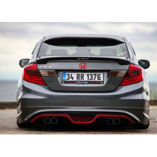 Honda Civic 2012-2016 FB7 Custom Difüzör Plastik