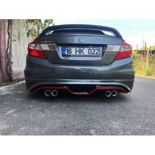 Honda Civic 2012-2016 FB7 Custom Difüzör Plastik